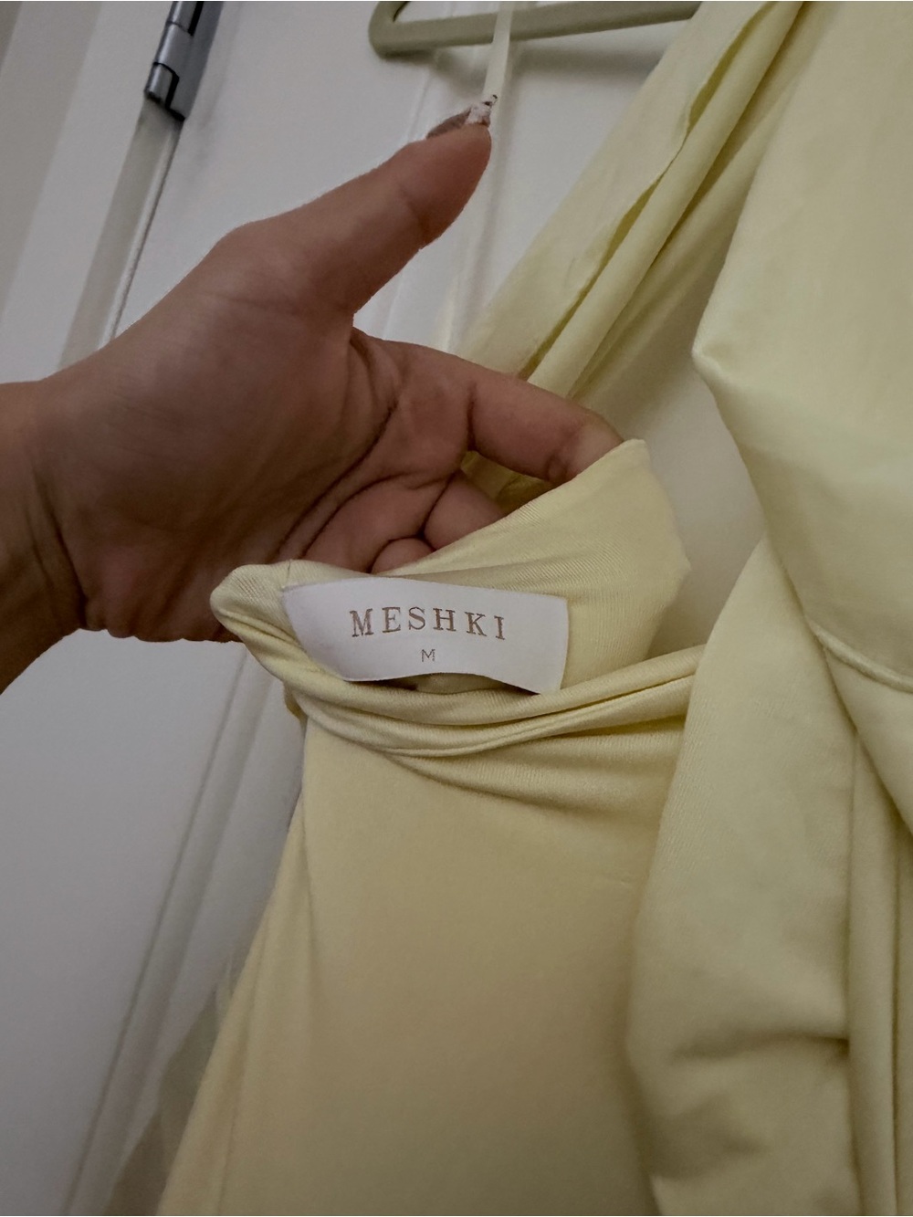 Meshki Light Yellow Cross-Halter Maxi Gown - Picture 4 of 4